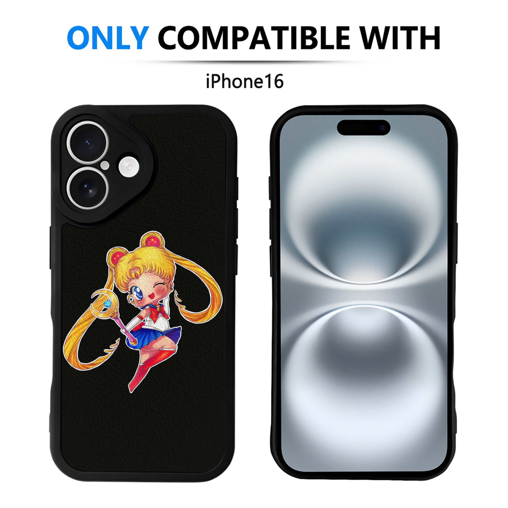 （画像用） 美少女戦士セーラームーン 月野 うさぎ つきの うさぎ Sailor Moon Tsukino Usagi 【iPhone 16シリーズ対応】シリコンスマホケース（レザー調） 材質：シリコン